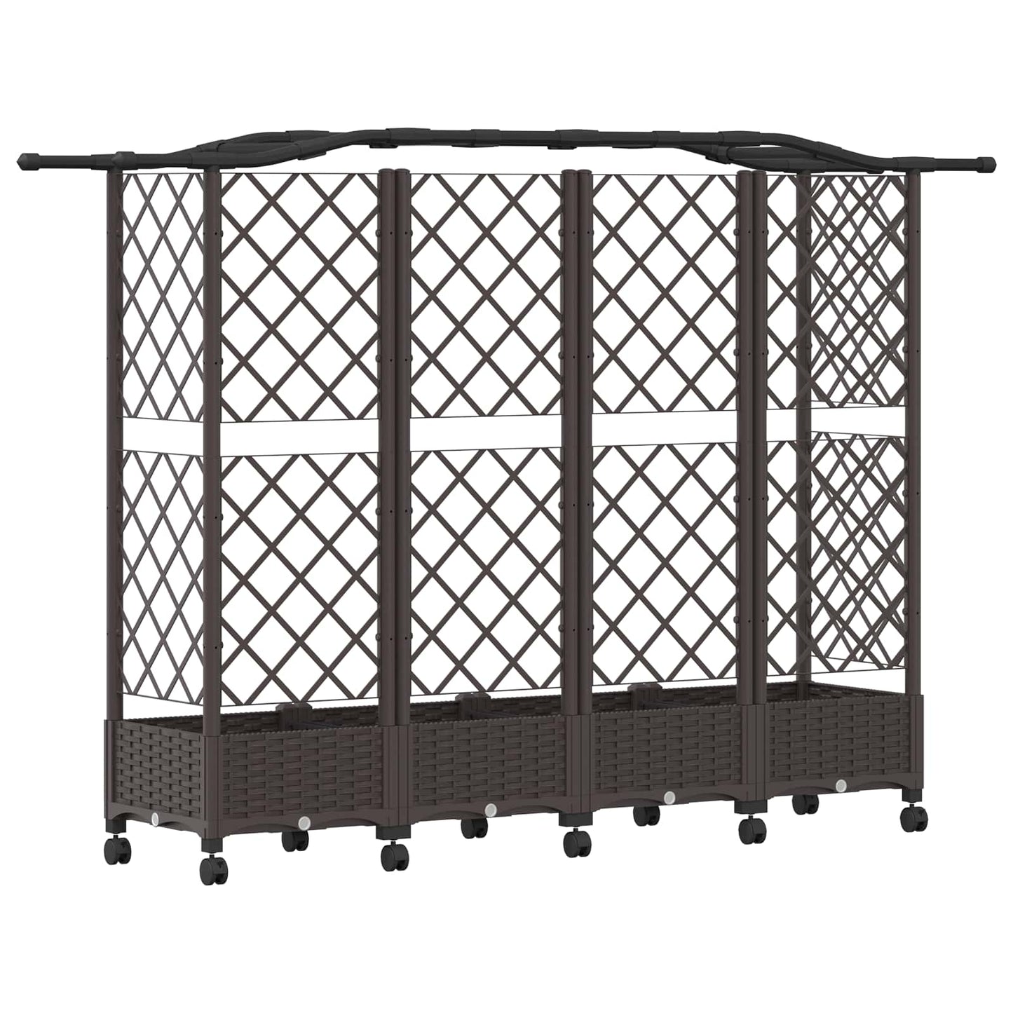 Letto Rialzato con Griglia e Tetto Marrone 203,5 x 40 x 129 cm | homemem39