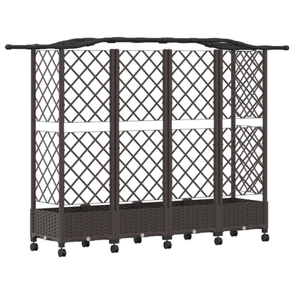 Letto Rialzato con Griglia e Tetto Marrone 203,5 x 40 x 129 cm | homemem39