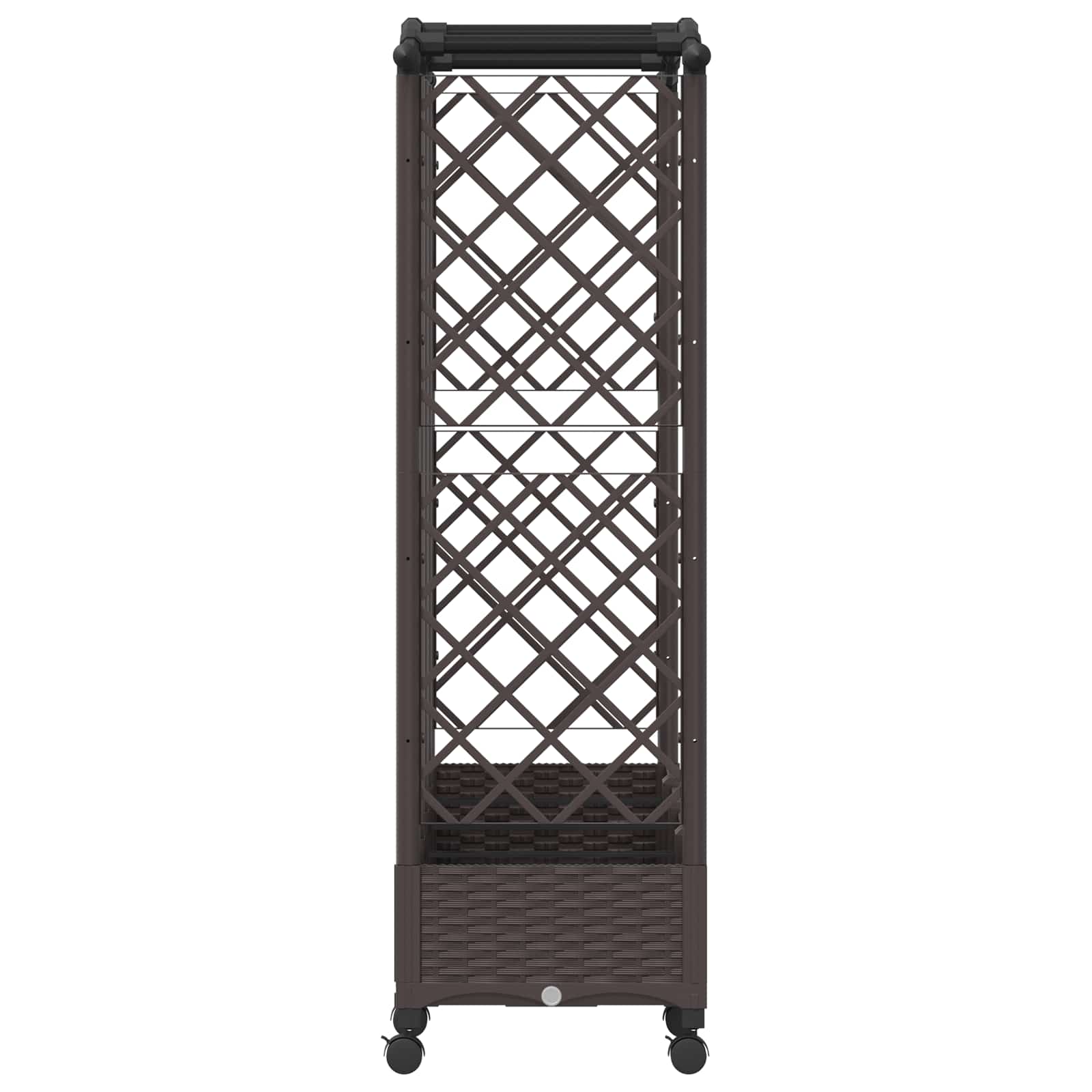 Letto Rialzato con Griglia e Tetto Marrone 203,5 x 40 x 129 cm | homemem39