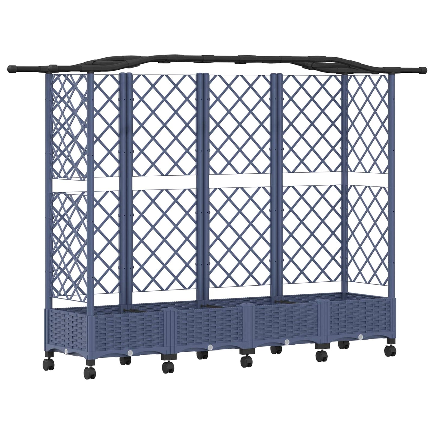 Letto Rialzato con Griglia e Tetto Grigio 203,5 x 40 x 129 cm | homemem39
