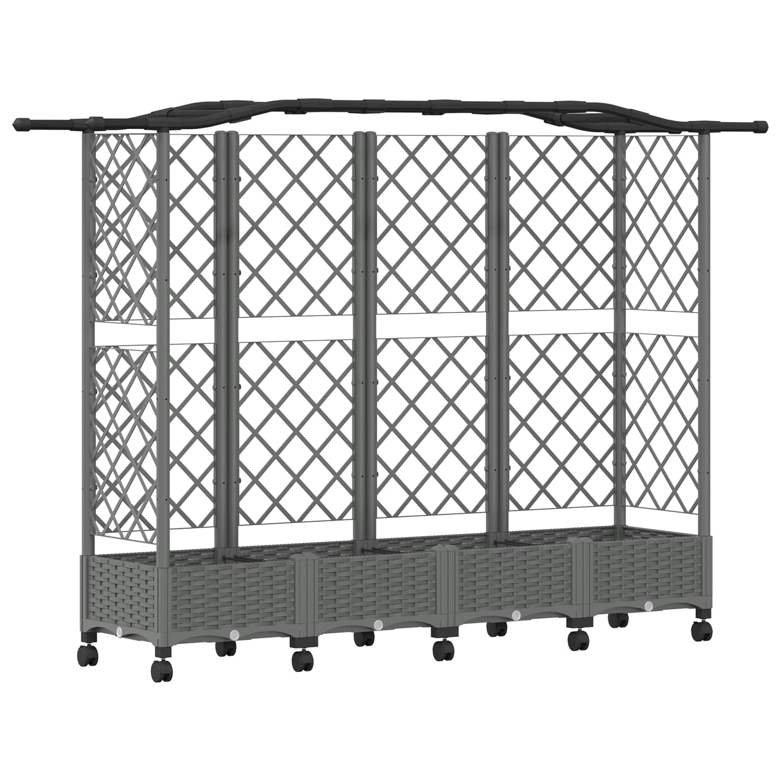 Letto Rialzato con Griglia e Tetto Grigio Chiaro PP | homemem39