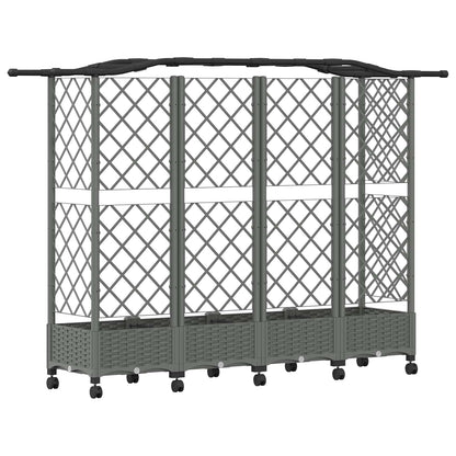 Letto Rialzato con Griglia e Tetto Grigio Chiaro PP | homemem39