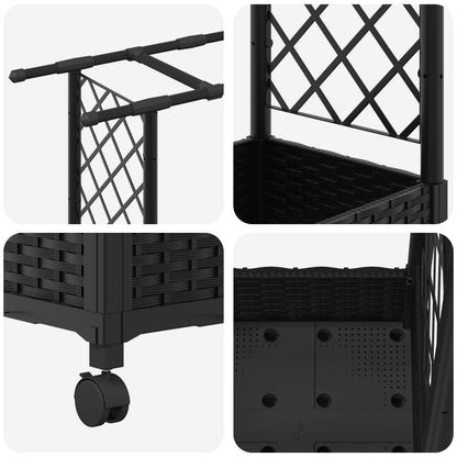 Letto Rialzato con Griglia e Tetto Nero 203 x 40 x 127 cm PP | homemem39