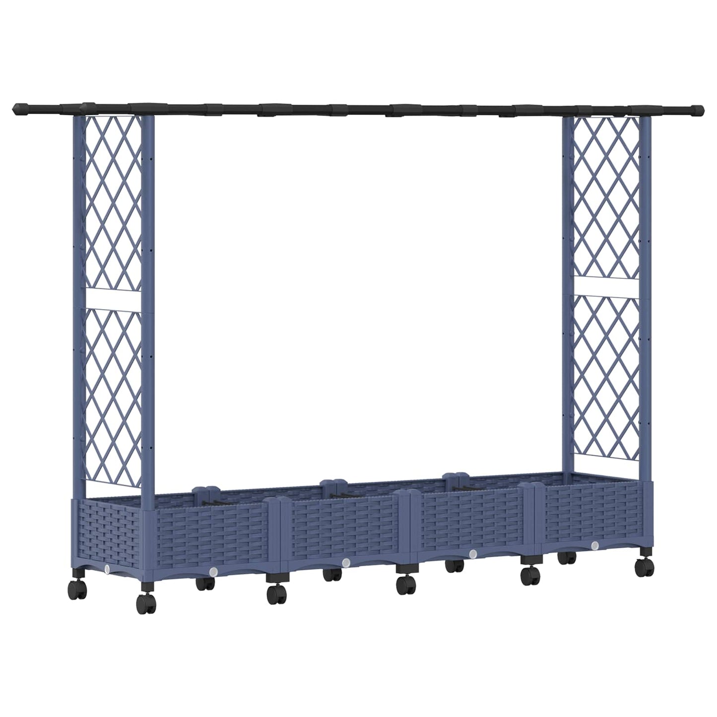 Letto Rialzato con Griglia e Tetto Grigio 203 x 40 x 127 cm PP | homemem39