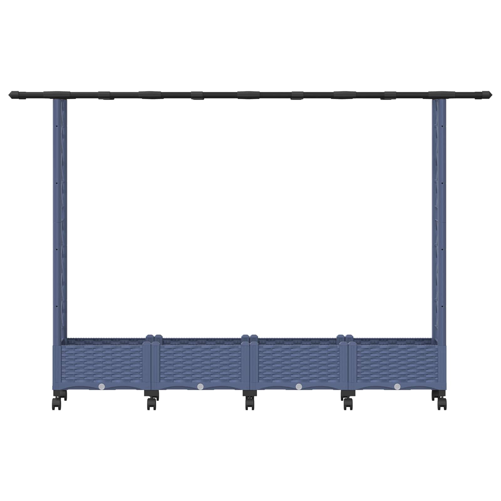 Letto Rialzato con Griglia e Tetto Grigio 203 x 40 x 127 cm PP | homemem39