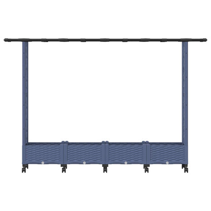 Letto Rialzato con Griglia e Tetto Grigio 203 x 40 x 127 cm PP | homemem39
