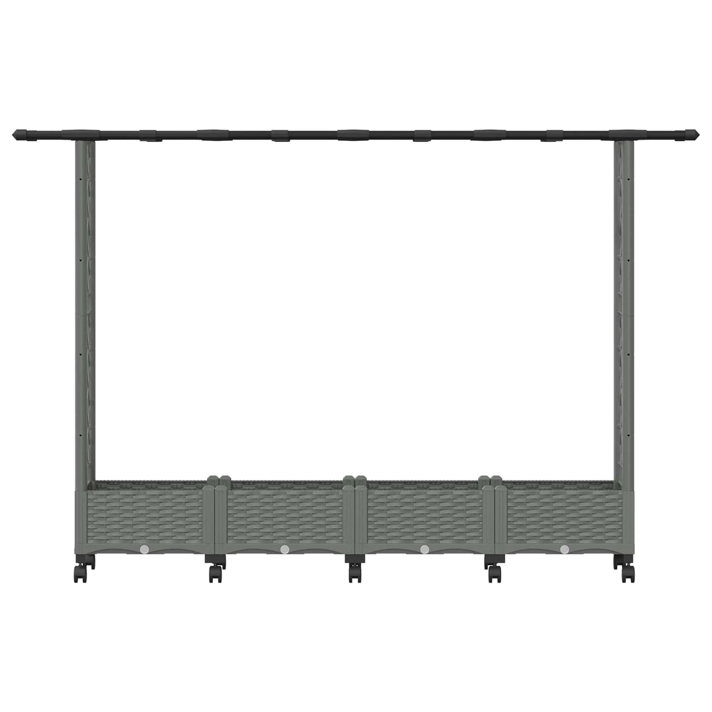 Letto Rialzato con Griglia e Tetto Grigio Chiaro PP | homemem39