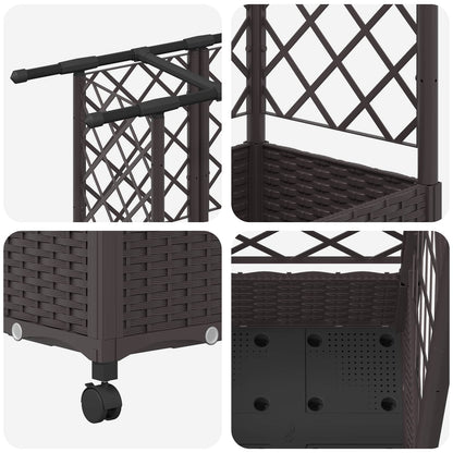 Letto Rialzato con Griglia e Tetto Marrone 202,5 x 40 x 127 cm | homemem39
