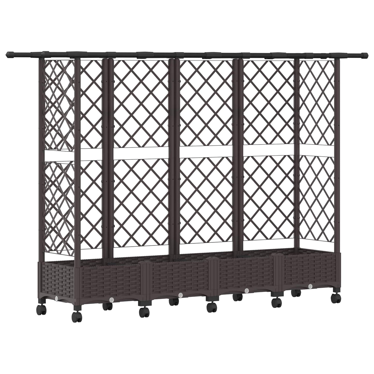 Letto Rialzato con Griglia e Tetto Marrone 202,5 x 40 x 127 cm | homemem39