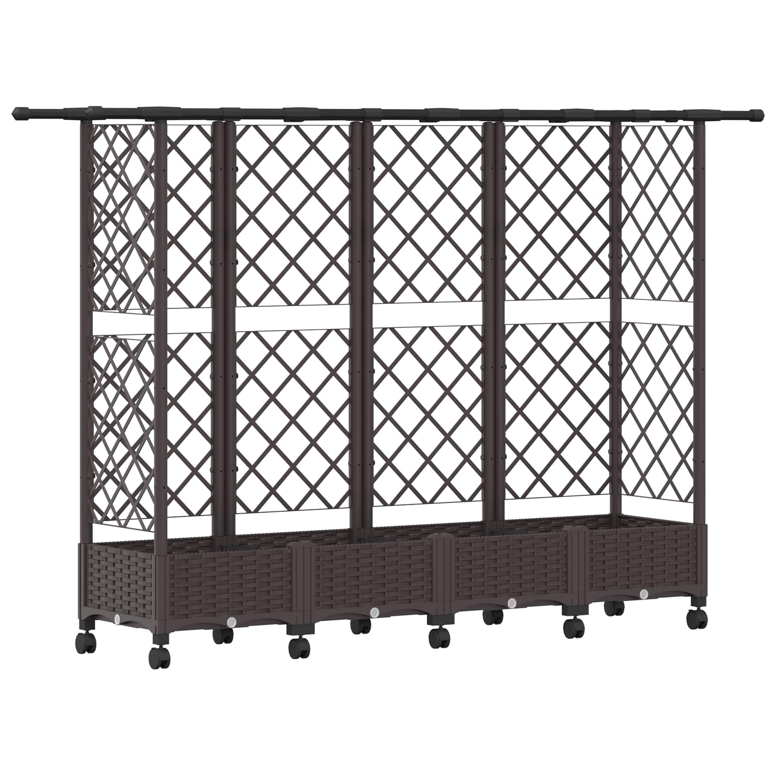 Letto Rialzato con Griglia e Tetto Marrone 202,5 x 40 x 127 cm | homemem39