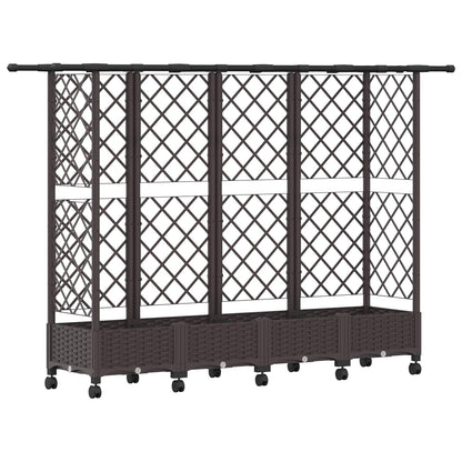 Letto Rialzato con Griglia e Tetto Marrone 202,5 x 40 x 127 cm | homemem39