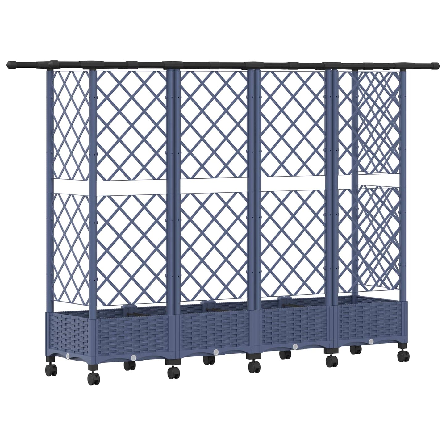 Letto Rialzato con Griglia e Tetto Grigio 202,5 x 40 x 127 cm | homemem39