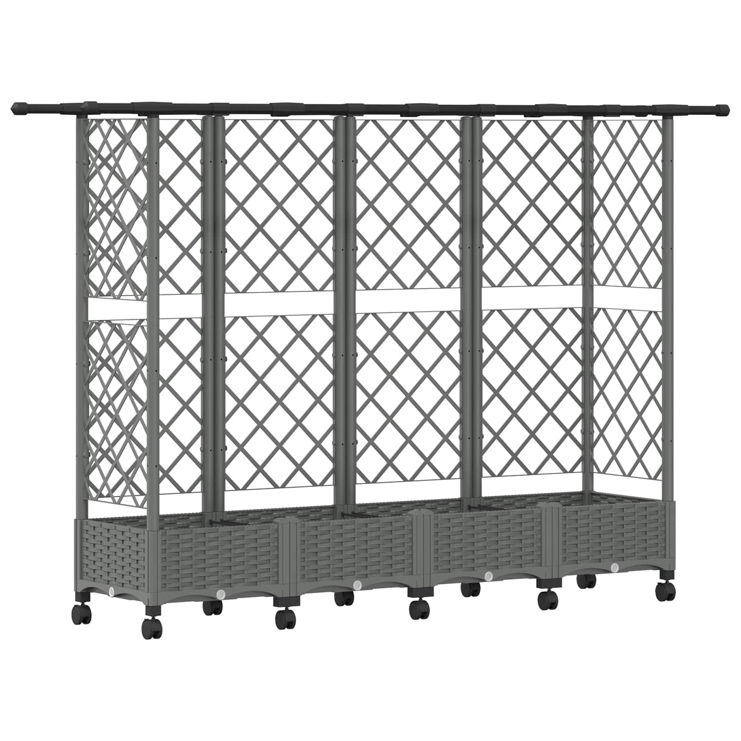Letto Rialzato con Griglia e Tetto Grigio Chiaro PP | homemem39