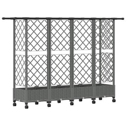 Letto Rialzato con Griglia e Tetto Grigio Chiaro PP | homemem39