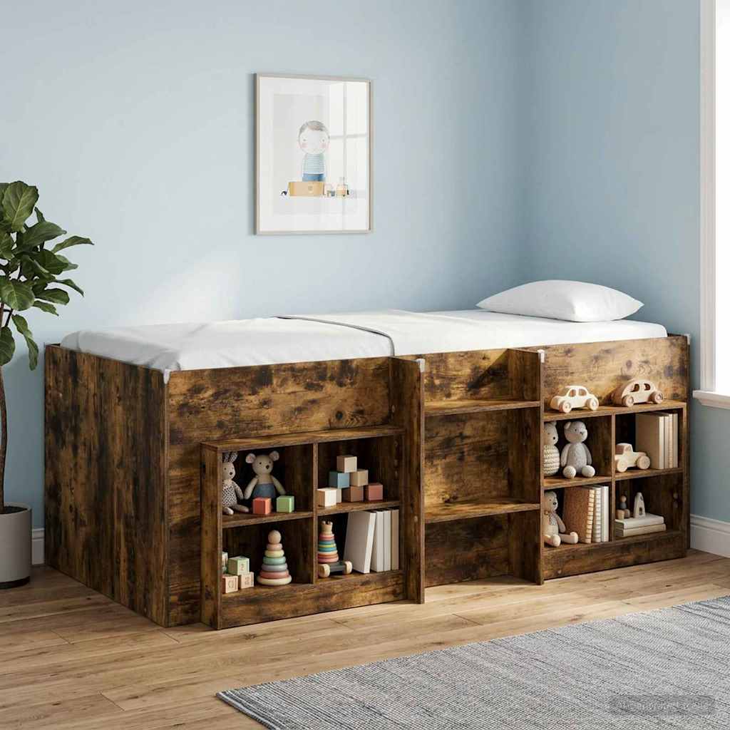 Letto Alto per Bambini Rovere Fumo 80 x 200 cm | homemem39