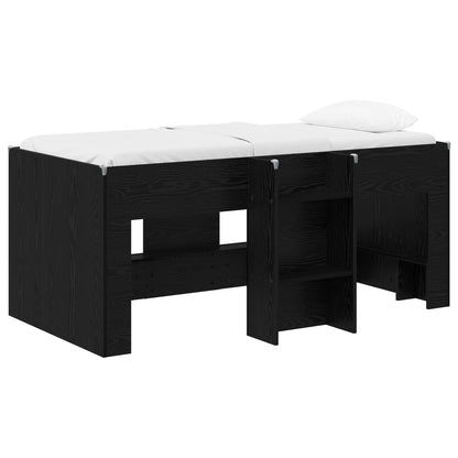 Letto Alto per Bambini Rovere Nero 163 x 101,1 x 68,5 cm