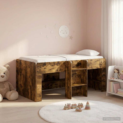 Letto Alto per Bambini Rovere Fumo 80 x 160 cm | homemem39