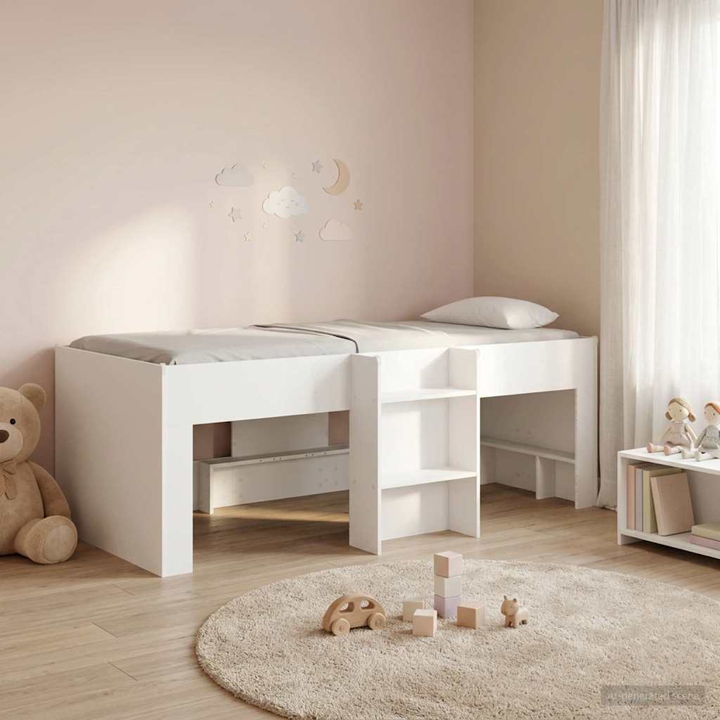 Letto Alto per Bambini Bianco 90 x 190 cm Legno ingegnerizzato | homemem39