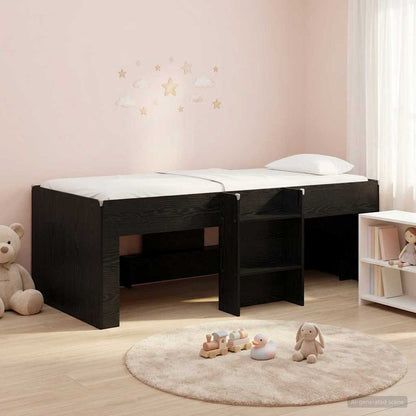 Letto Alto per Bambini Rovere Nero 90 x 190 cm | homemem39