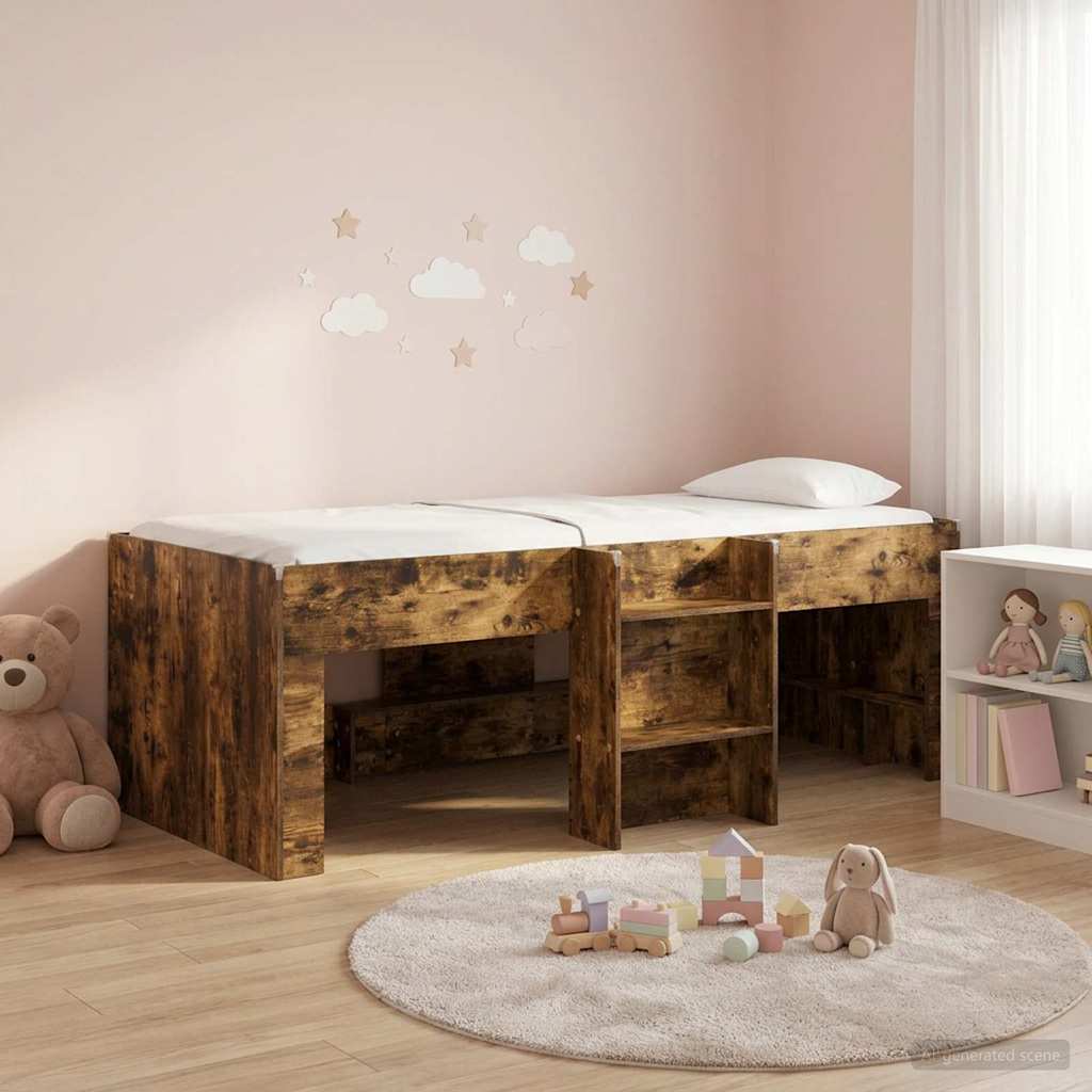 Letto Alto per Bambini Rovere Fumo 90 x 190 cm | homemem39