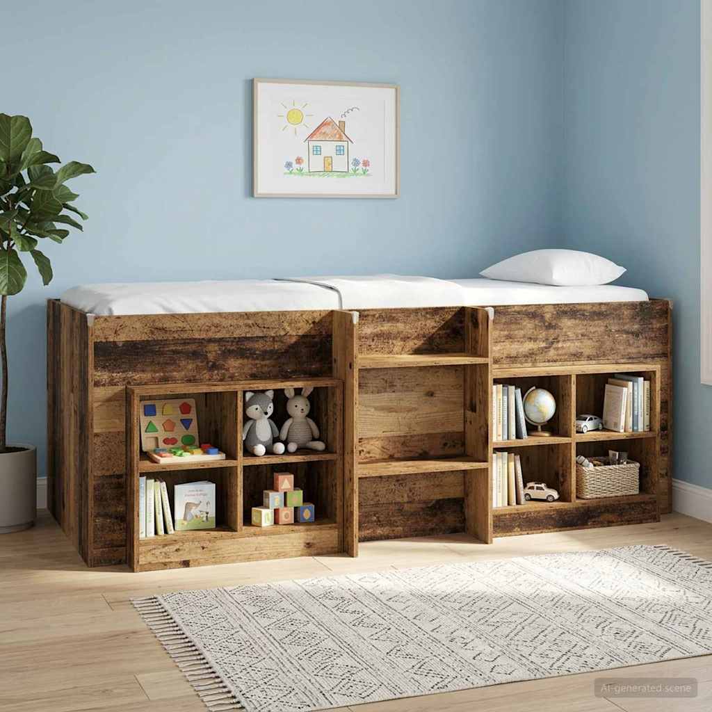 Letto Alto per Bambini Legno antico 90 x 190 cm | homemem39