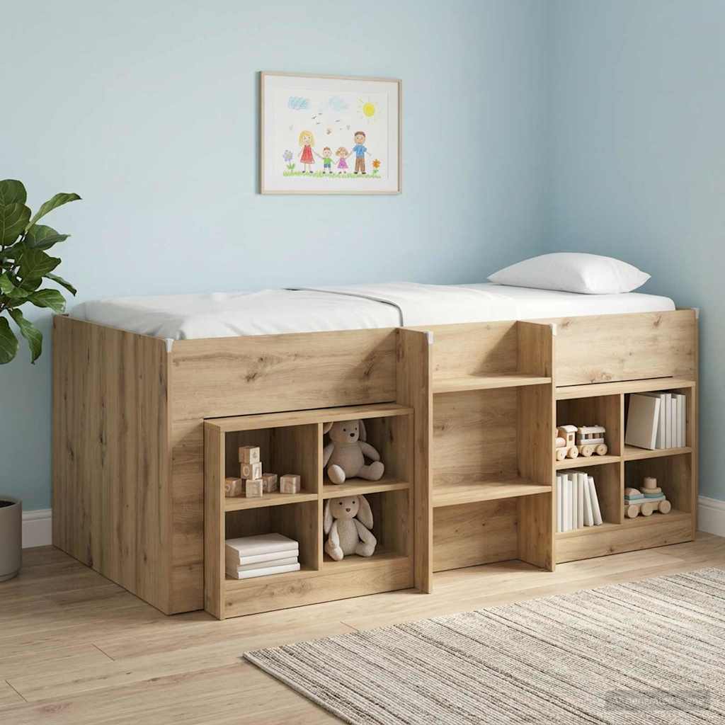 Letto Alto per Bambini Rovere Artigianale 90 x 190 cm | homemem39