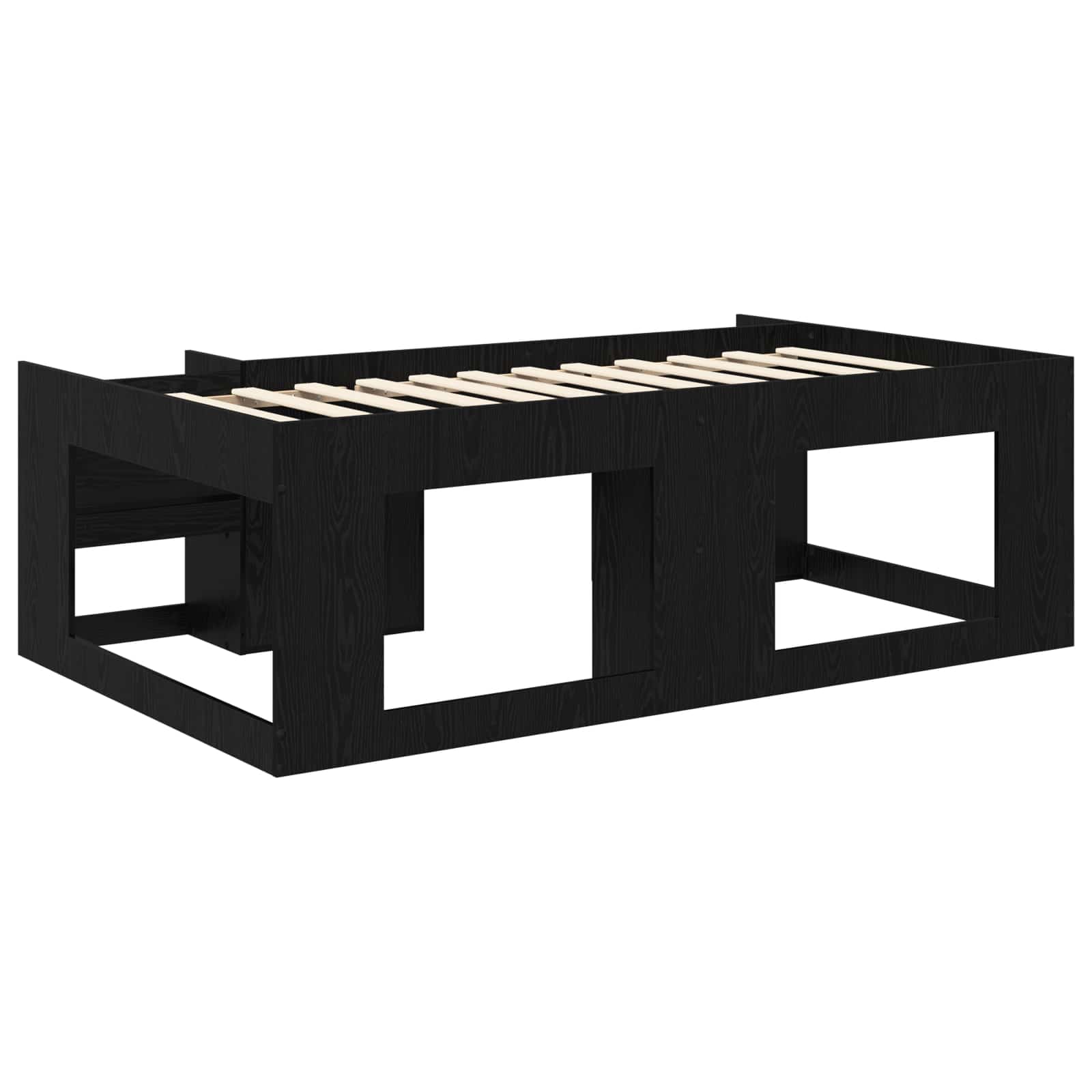 Telaio del letto con storage Rovere Nero 80 x 200 cm | homemem39