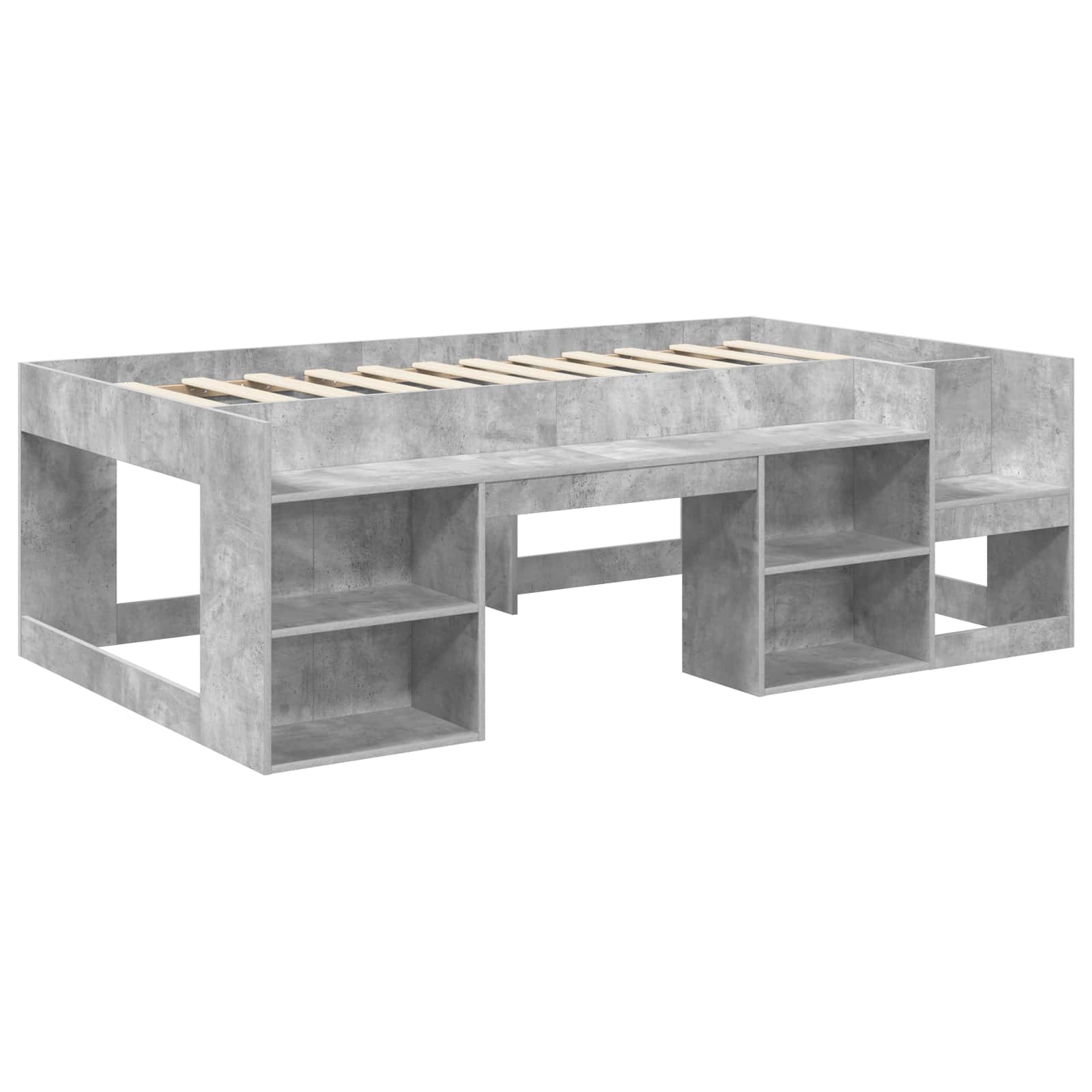 Telaio del letto con storage Grigio Cemento 80 x 200 cm | homemem39