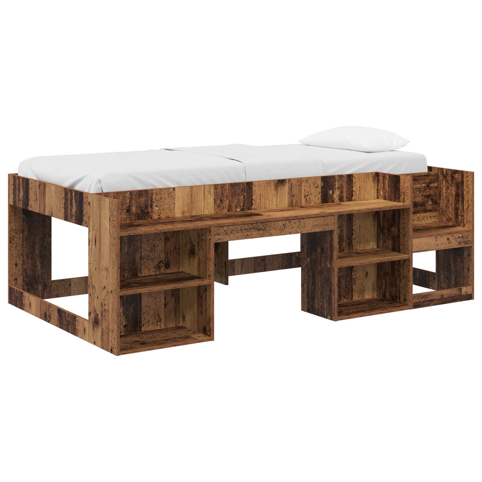 Telaio del letto con storage Legno antico 80 x 200 cm | homemem39