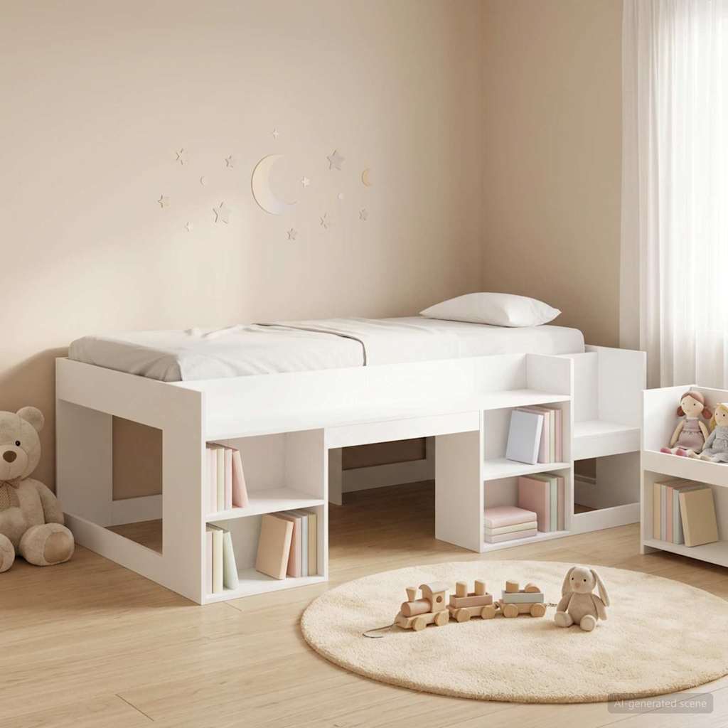 Telaio del letto con storage Bianco 90 x 200 cm | homemem39