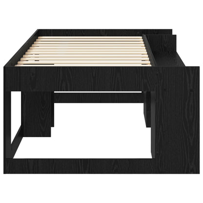 Telaio del letto con storage Rovere Nero 90 x 200 cm | homemem39