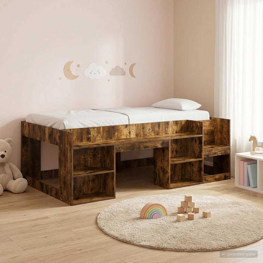 Telaio del letto con storage Rovere Fumo 90 x 200 cm | homemem39