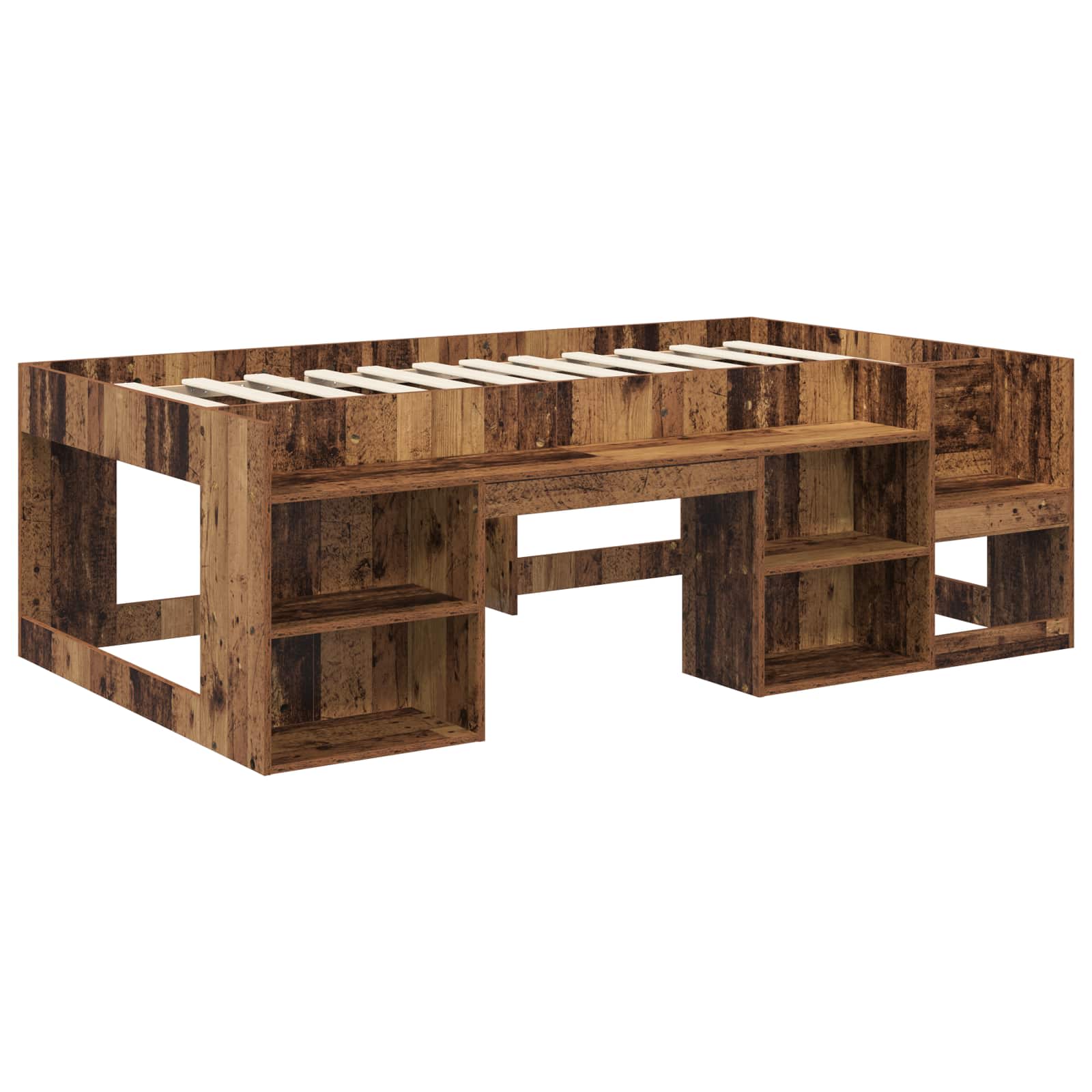 Telaio del letto con storage Legno antico 90 x 200 cm | homemem39