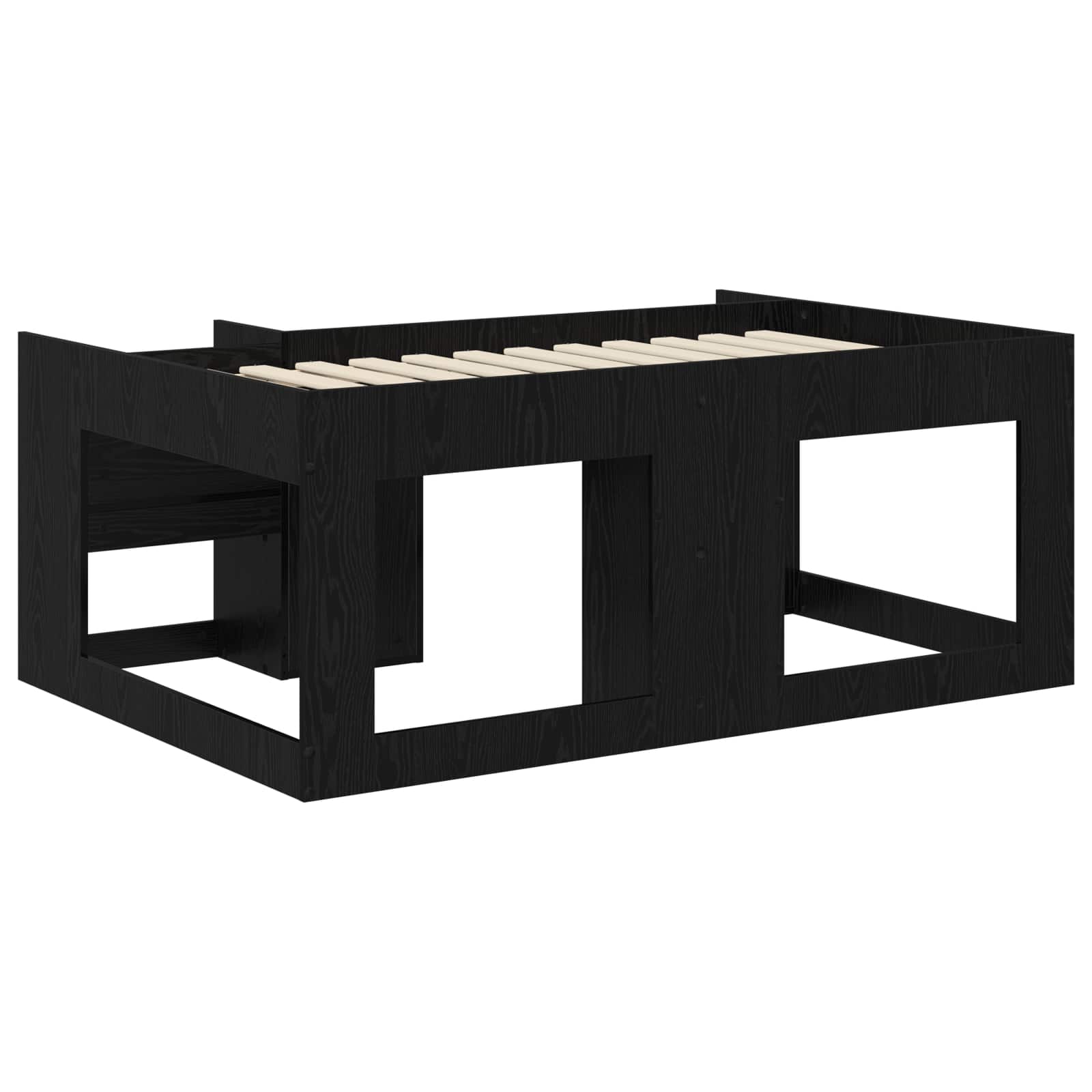 Telaio del letto con storage Rovere Nero 80 x 160 cm | homemem39