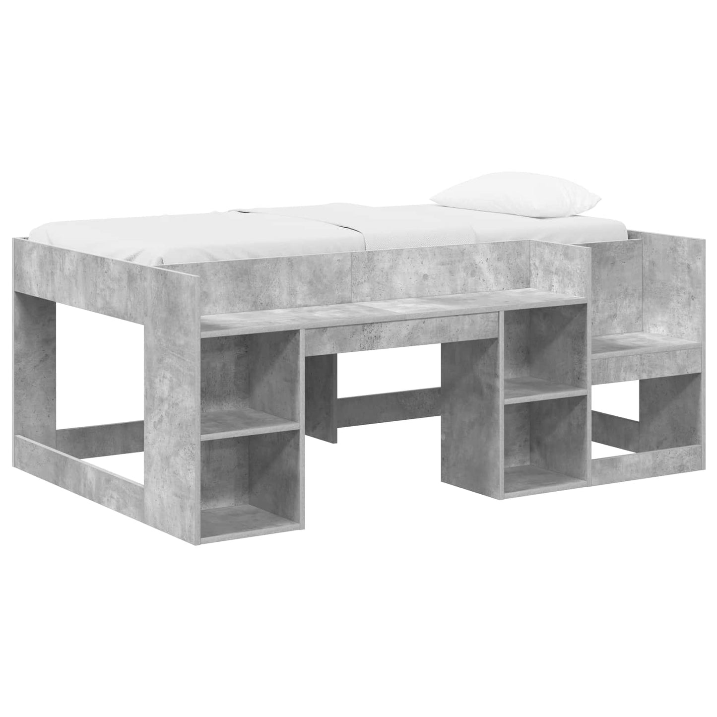 Telaio del letto con storage Grigio Cemento 80 x 160 cm | homemem39