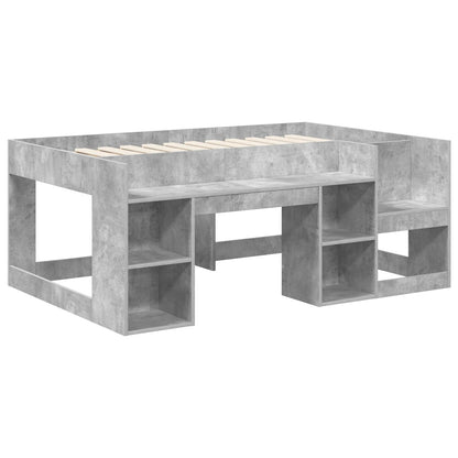 Telaio del letto con storage Grigio Cemento 80 x 160 cm | homemem39