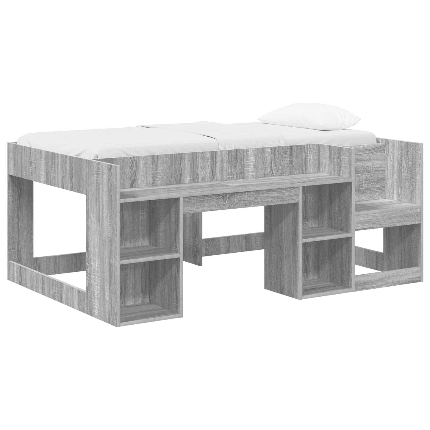Telaio del letto con storage Sonoma grigio 80 x 160 cm | homemem39