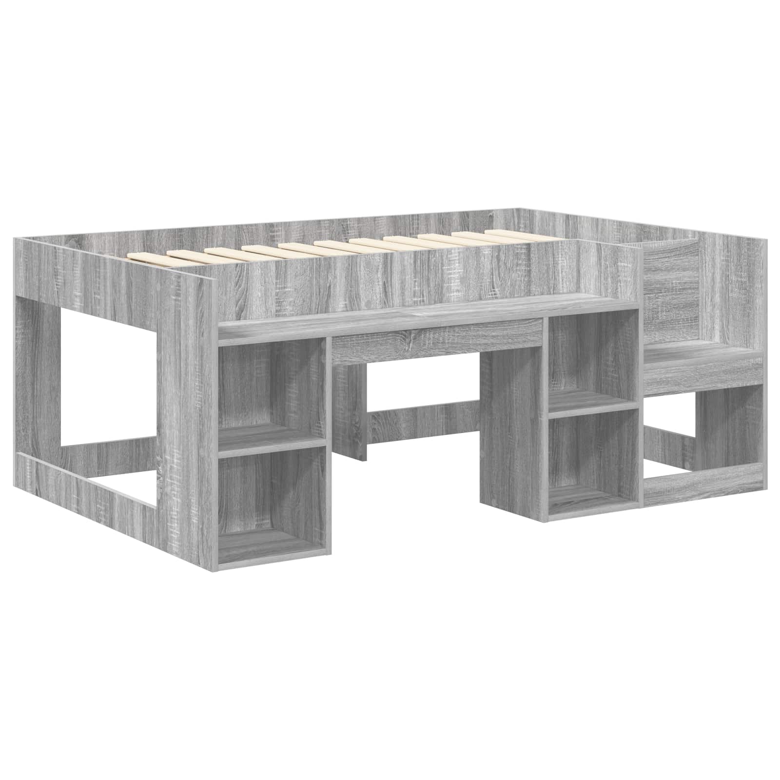 Telaio del letto con storage Sonoma grigio 80 x 160 cm | homemem39