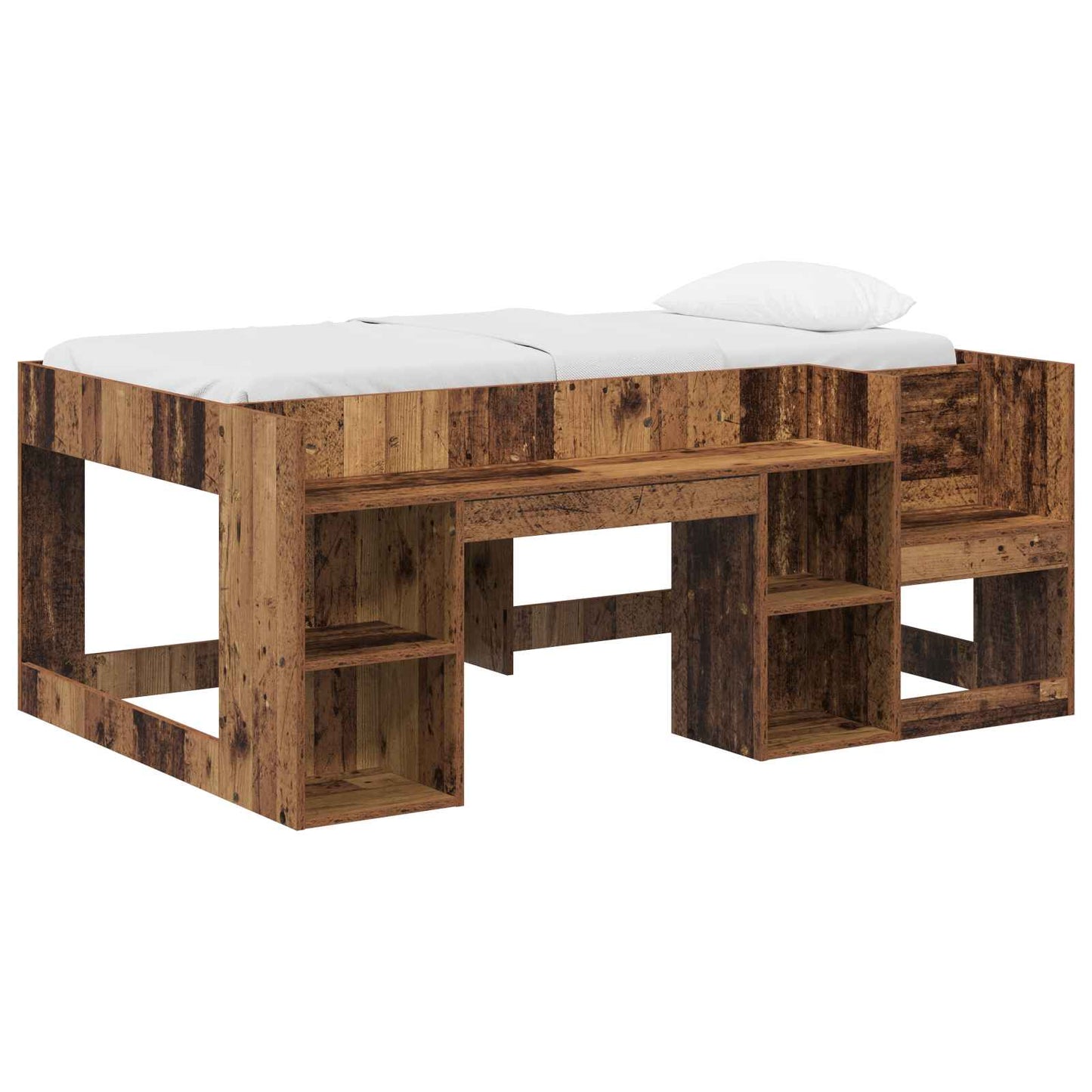 Telaio del letto con storage Legno antico 80 x 160 cm | homemem39