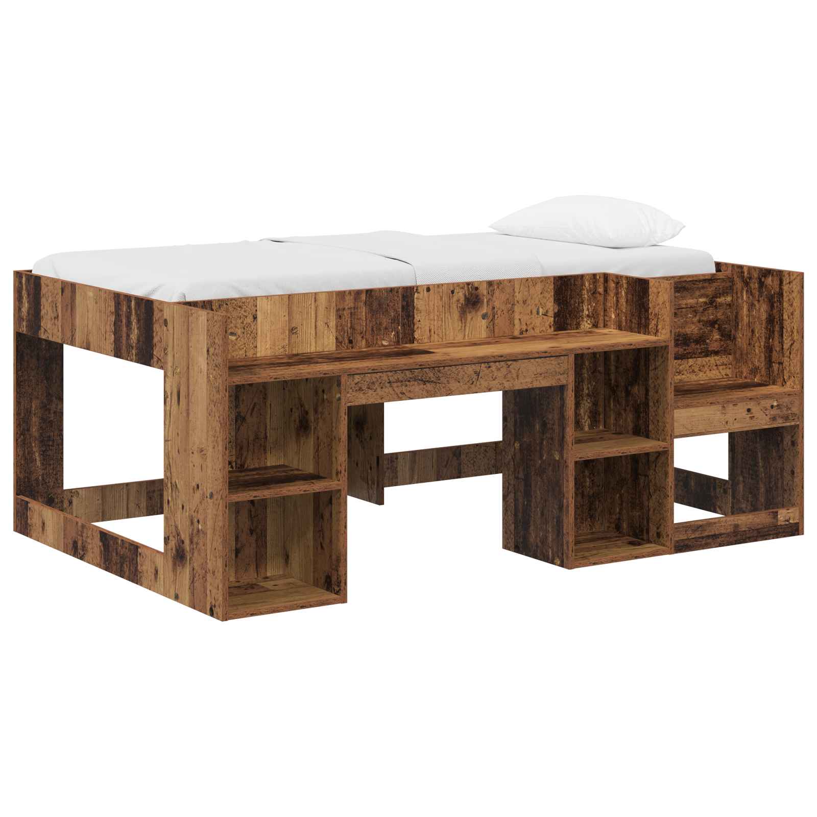 Telaio del letto con storage Legno antico 80 x 160 cm | homemem39