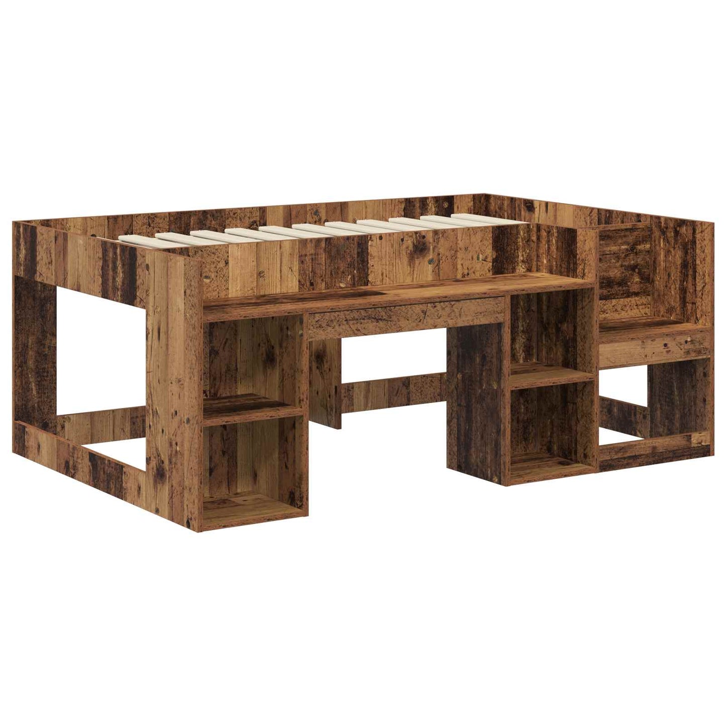 Telaio del letto con storage Legno antico 80 x 160 cm | homemem39