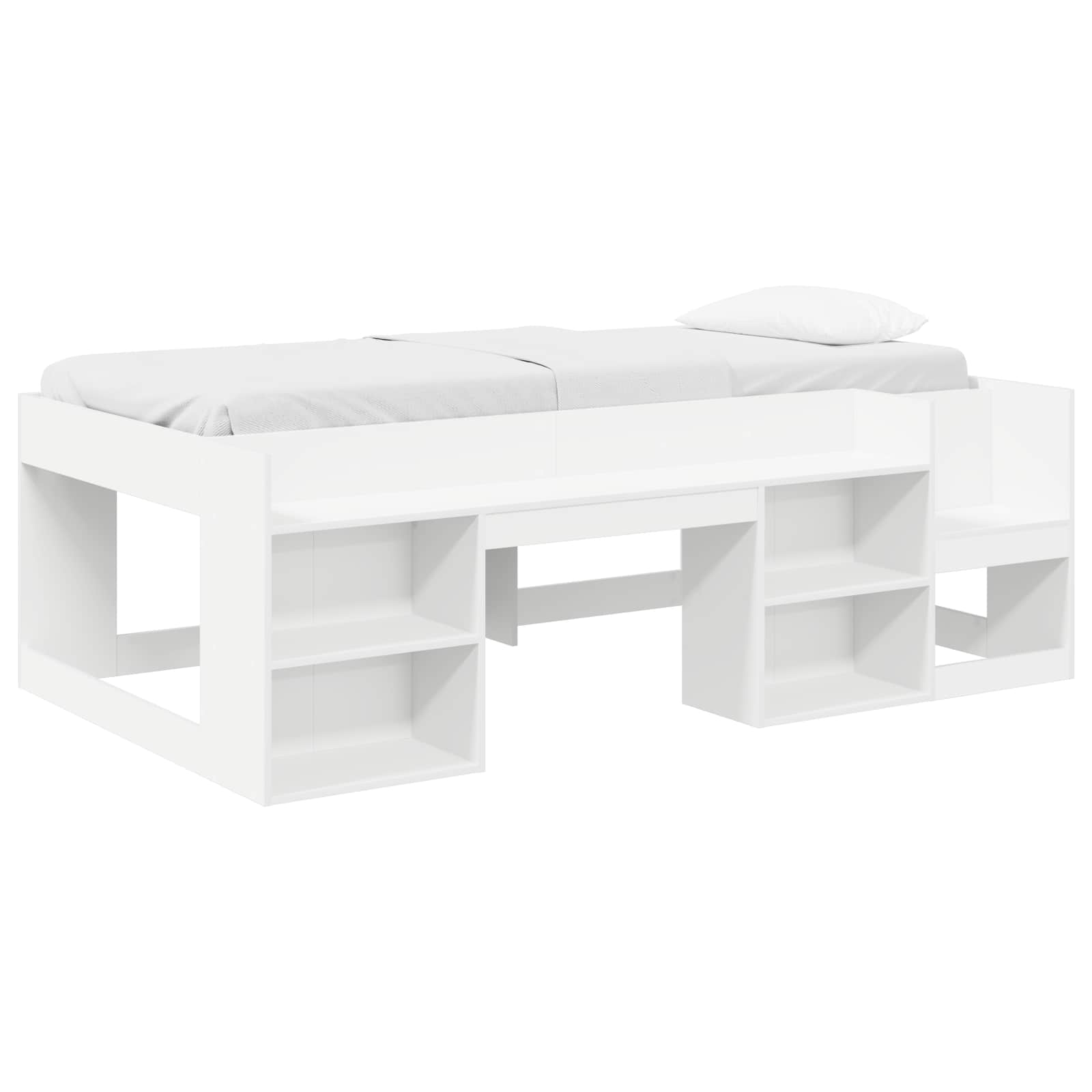Telaio del letto con storage Bianco 90 x 190 cm | homemem39