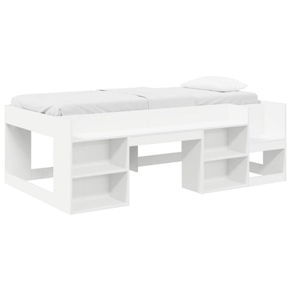 Telaio del letto con storage Bianco 90 x 190 cm | homemem39