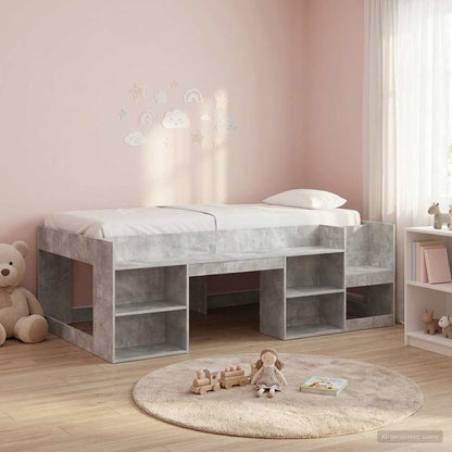 Telaio del letto con storage Grigio Cemento 90 x 190 cm | homemem39