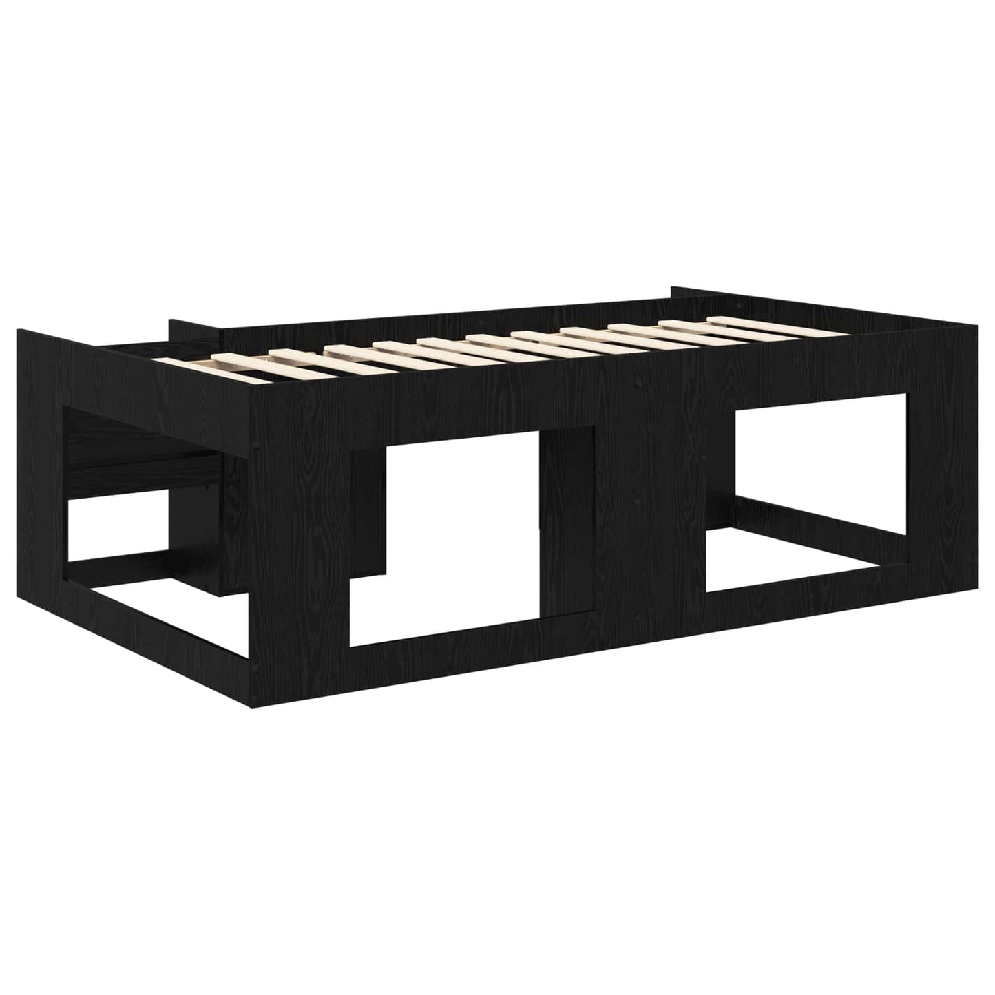 Telaio del letto con storage Rovere Nero 75 x 190 cm | homemem39