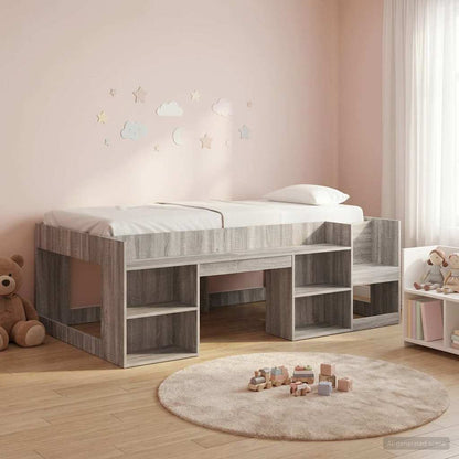 Struttura per Letto per Bambini con Ripostiglio Sonoma grigio
