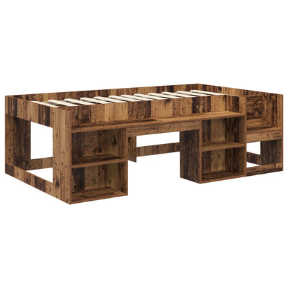 Telaio del letto con storage Legno antico 75 x 190 cm | homemem39