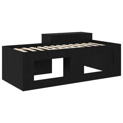 Letto alto per bambini con scrivania Nero 80 x 200 cm | homemem39