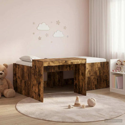 Letto alto per bambini con scrivania Rovere Fumo 80 x 200 cm | homemem39