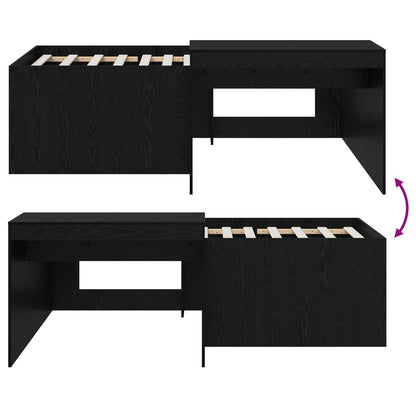 Letto alto per bambini con scrivania Nero 90 x 200 cm | homemem39